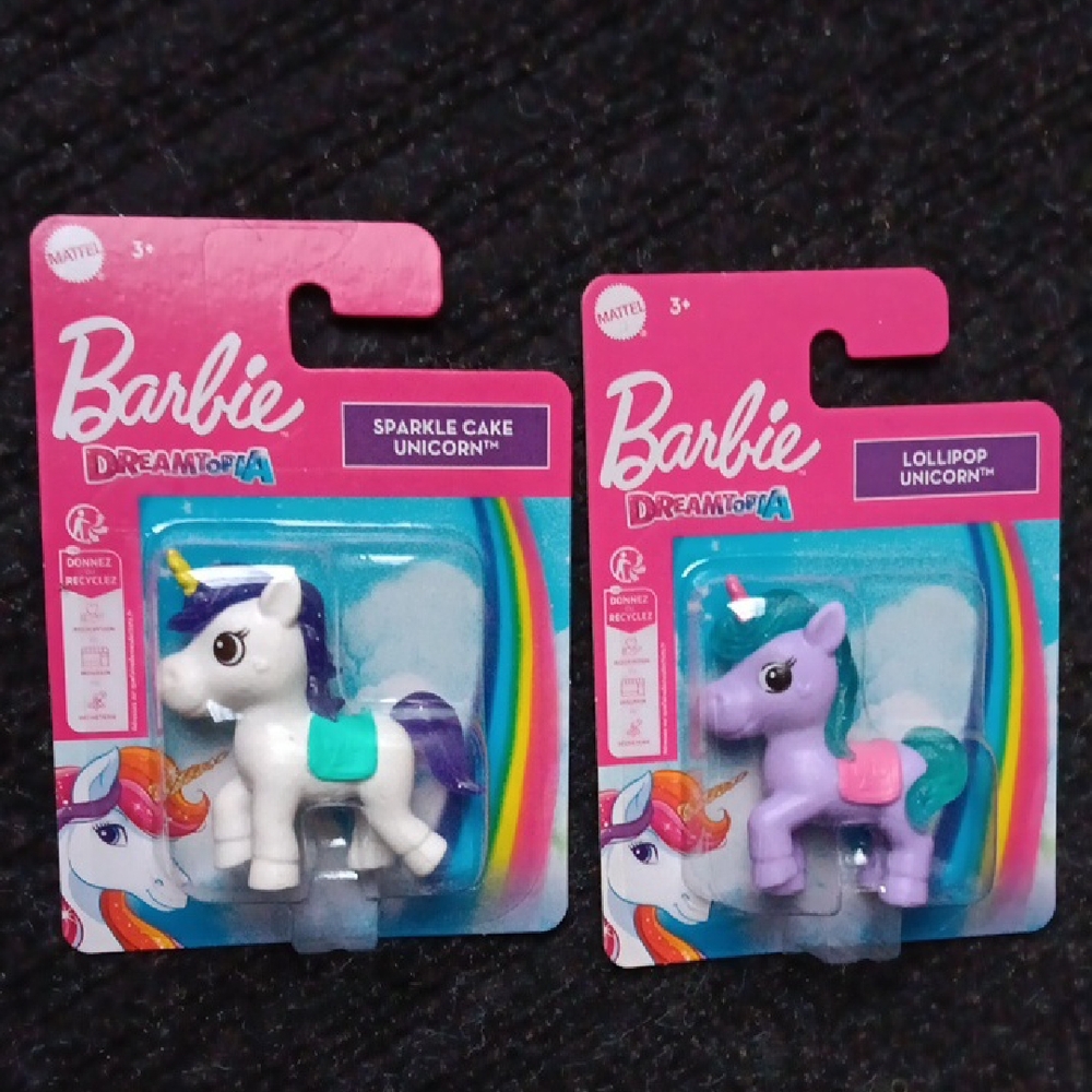2 MATTEL Barbie DREAMTOPIA/Sparkle Cake Unicorn & Lollipop Unicorn